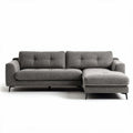 Canapé d'angle en tissu gris 210 x 90 x 85cm avec accoudoirs rembourrés