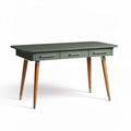 Bureau en métal vert avec tiroirs en bois de dimensions 120 x 60 x 75cm