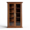 Armoire vitrée en bois foncé avec étagères de dimensions 90 x 40 x 180 cm
