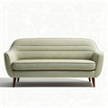 Canapé en tissu vert clair dimensions 180 x 80 x 90cm avec pieds en bois
