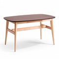 Table en bois de hêtre de 120 x 60 x 75 cm avec plateau marron